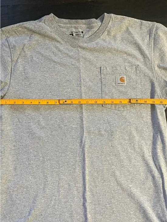 Carhartt Pocket T-Shirt Men’s Medium Loose Fit Grey Workwear Basic Tee - Picture 5 of 11